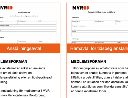 Nya mallar och blanketter för MVR:s medlemmar